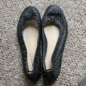 Black Woven Ballet Flats